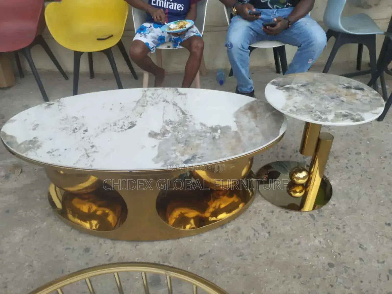 Center Marble Top Center Table and Stool