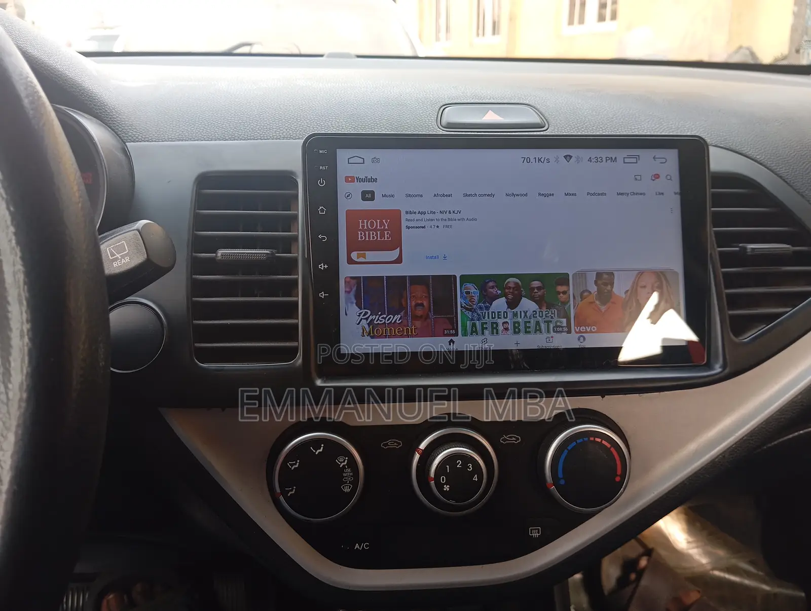 Android Screen With Reverse Camera Kia Picanto 2012