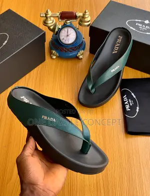 Prada Men Casual Leather Slippers