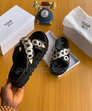 Toga Virilis Leather Slides/ Sandals