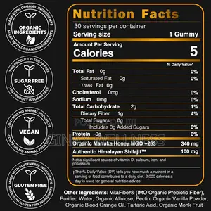 Authentic Himalayan Shilajit Gummies With Manuka Honey