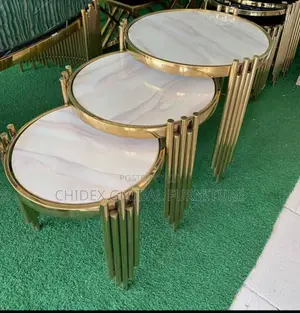Marble 3 in 1 Stools With Metal Leg
