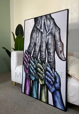 Abstract Five Strong Fingers, Wall Artwork Print on Canvas