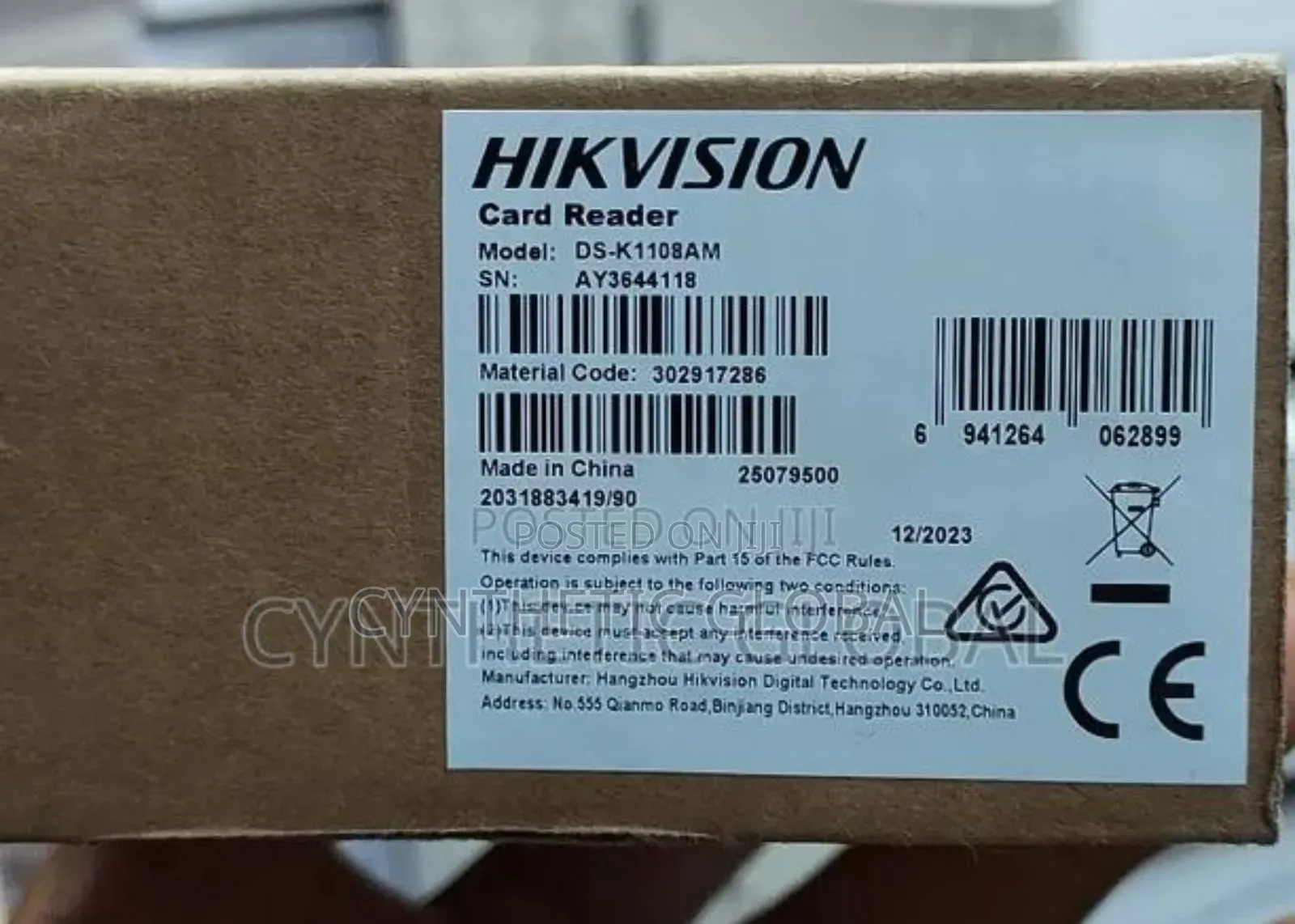 Ds_k1108am Hikvision Mifare Card Reader
