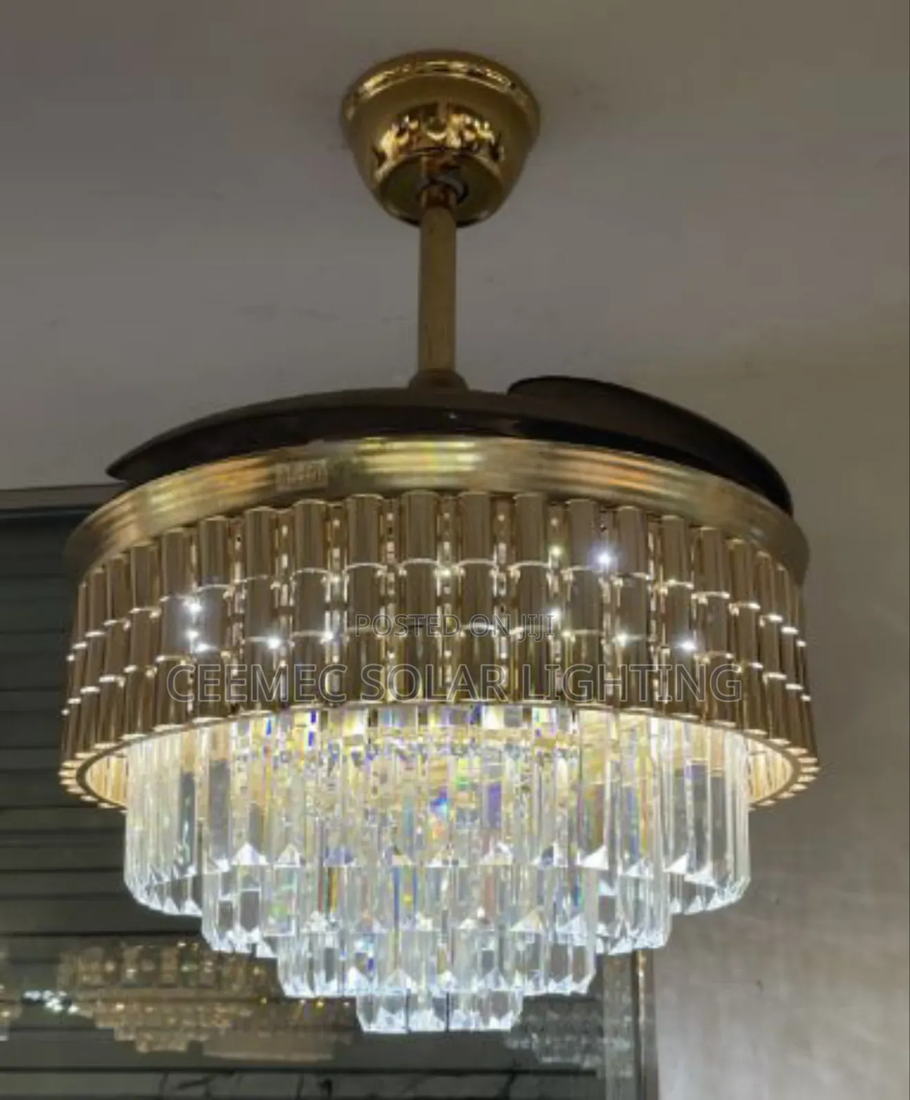 Led Chandelier With Fan and Bluetooth