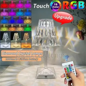 Rechargeable Diamond Crystal RGB Multi Colored Bed Side Lamp
