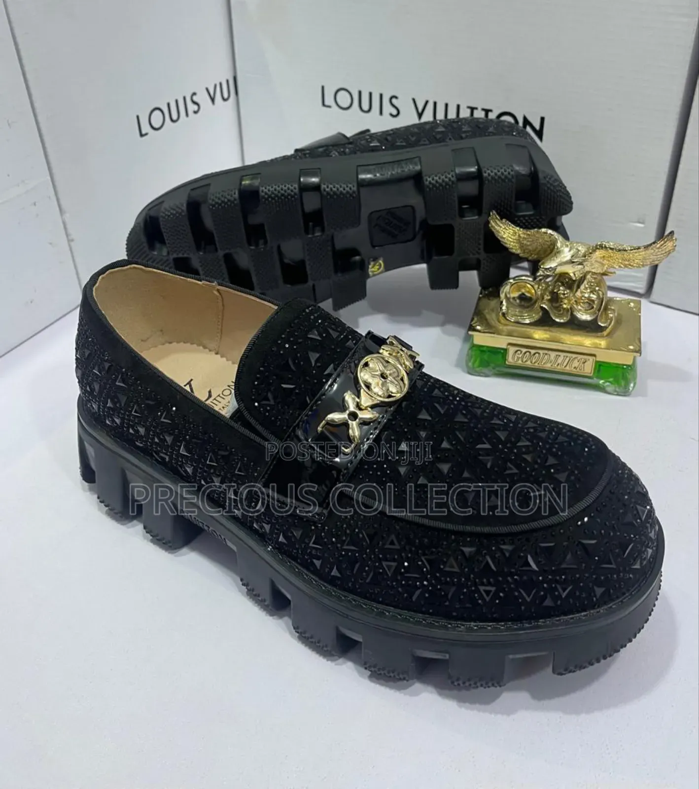 Classic Black Double Sole Louis Vuitton Shoe