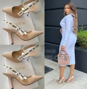 Dior Slingback Shoes Nude/Black/Wine 37/40