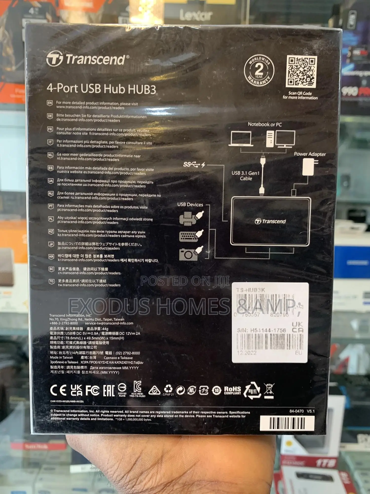 Transcend USB 3.1 4-Port Hub Gen 1