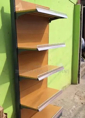 Single Sided Wooden Supermarket Shelf
