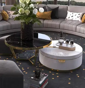 Simple 2 in 1 Glass and Wooden Center Table.