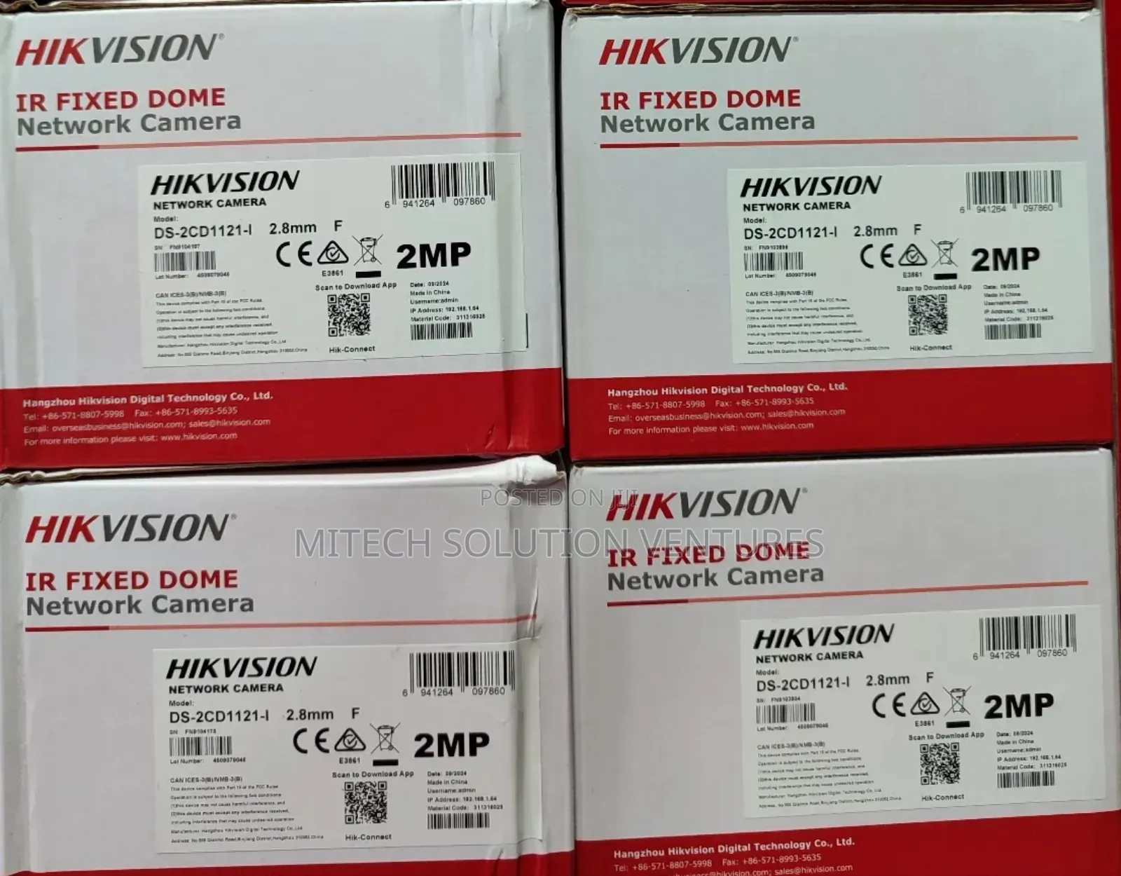Hikvision DS-2CD1121-I 2MP IR Fixed Dome Network Cameras