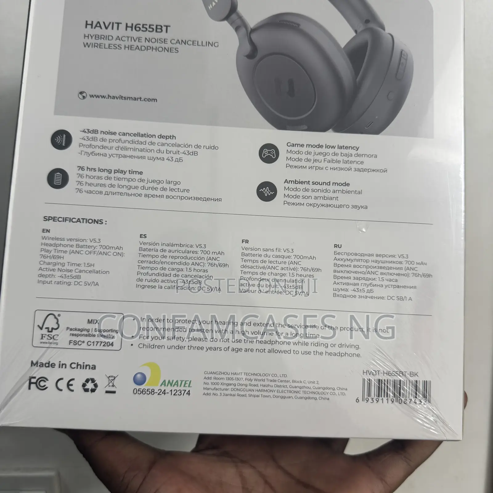 Havit H655bt Active Noise Cancelling Wireless Headphone