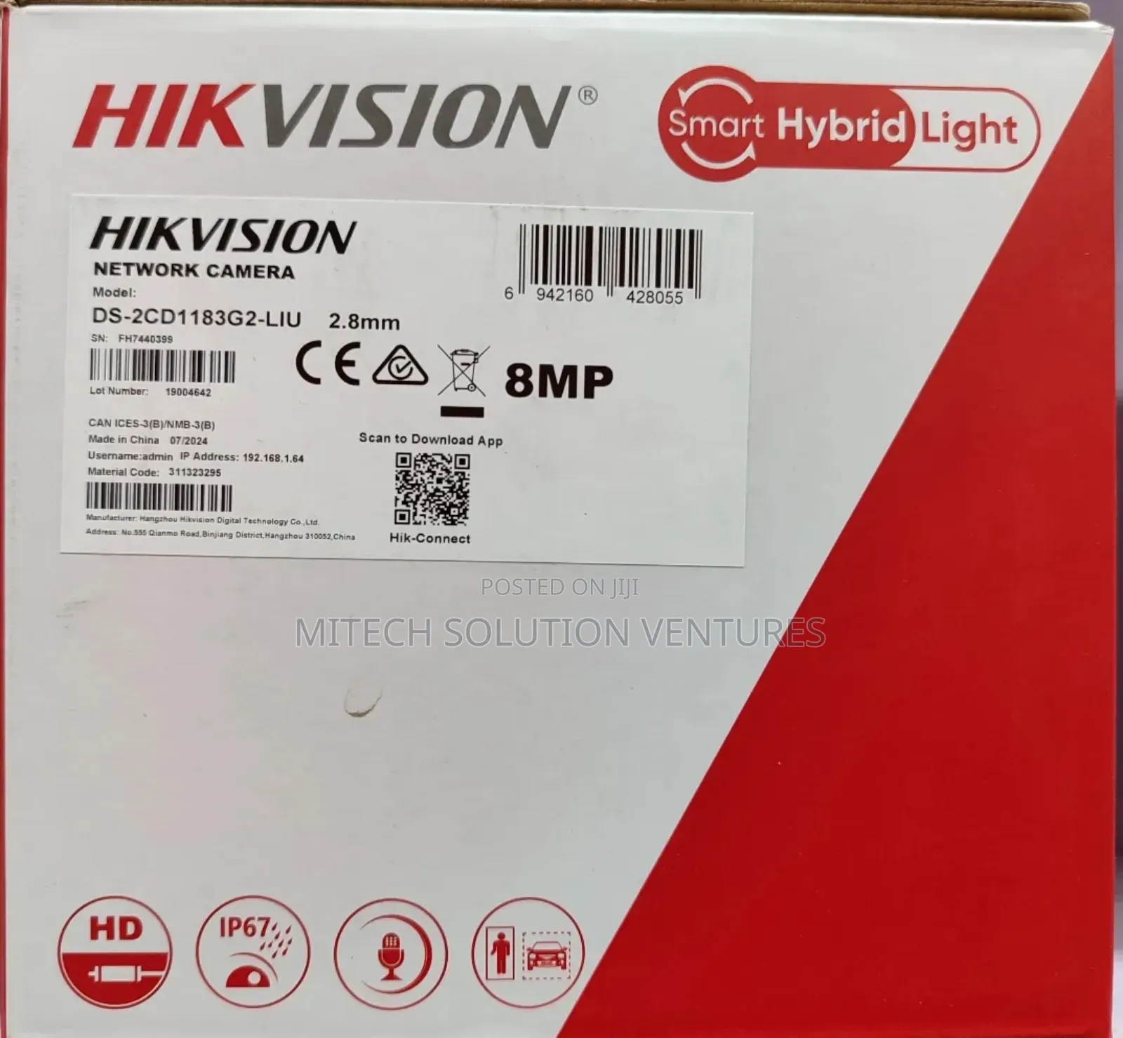 Hikvision DS-2CD1183G2-LIU Network Camera