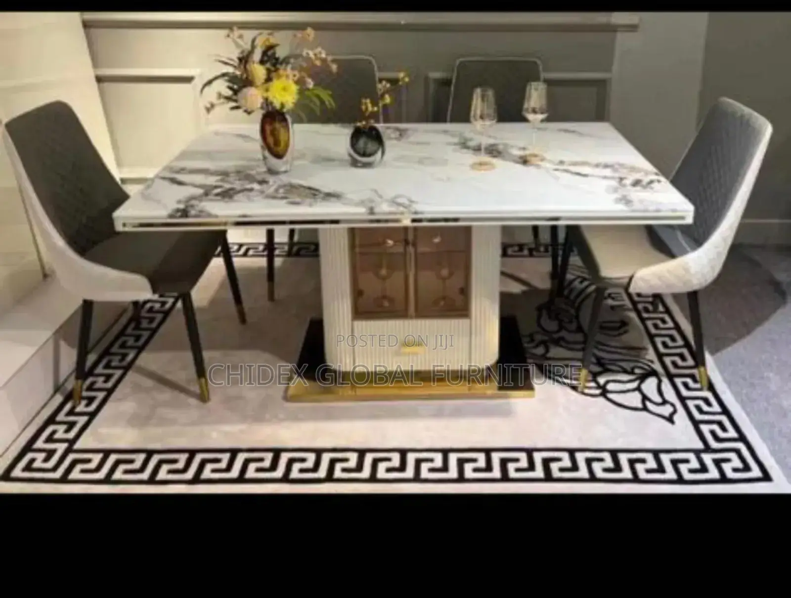 Marble Top Dining Table Set