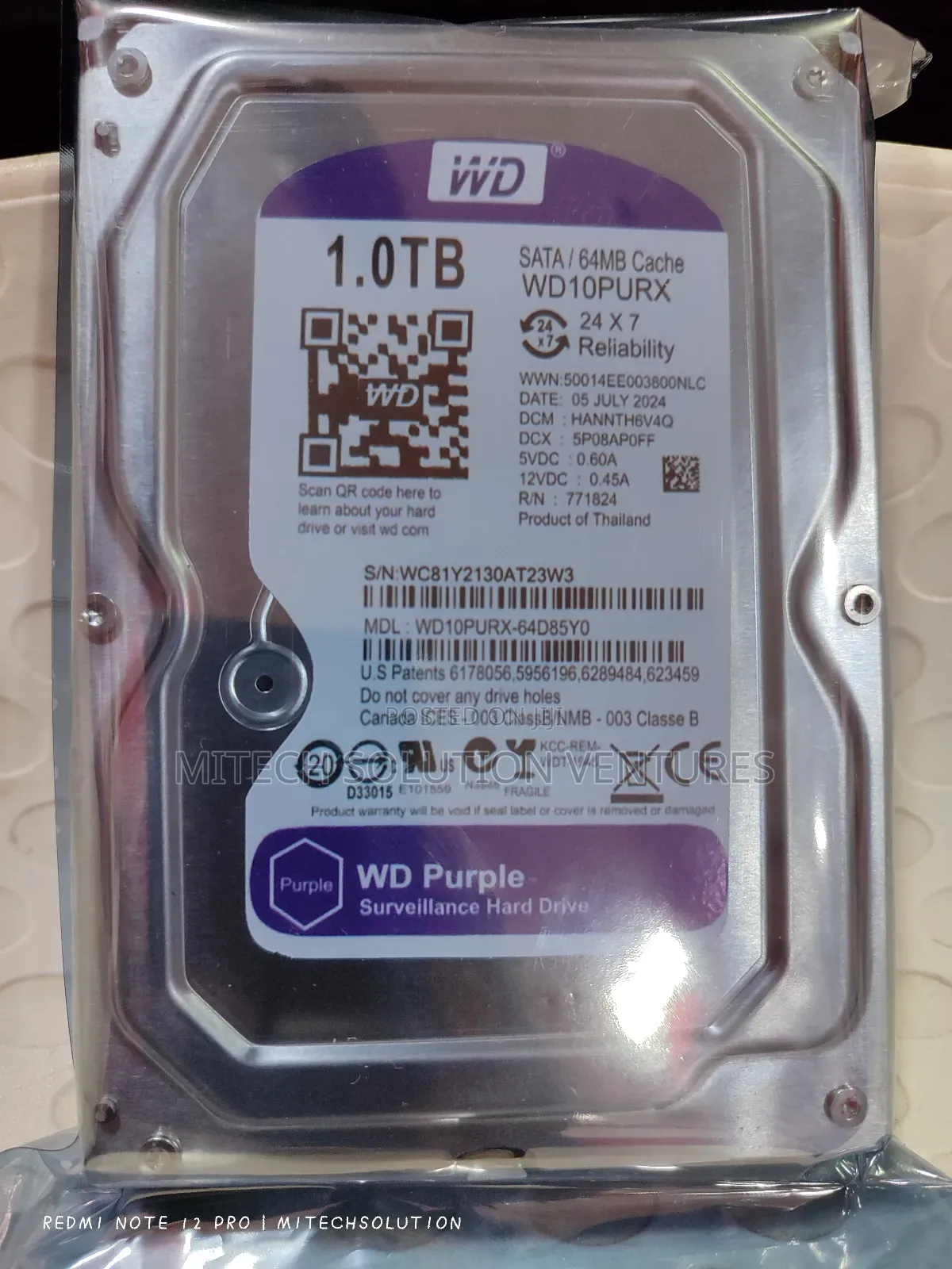 Western Digital Purple 1tb Surveillance Hard Drive