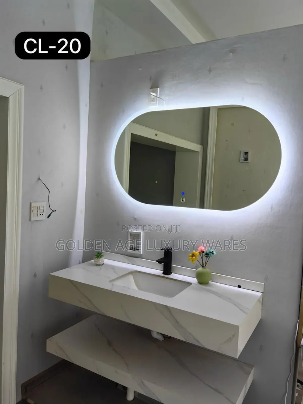 120x70 Three Lights Mirror Oval