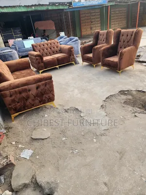 Brown Padded Set of Sitting Room Chair