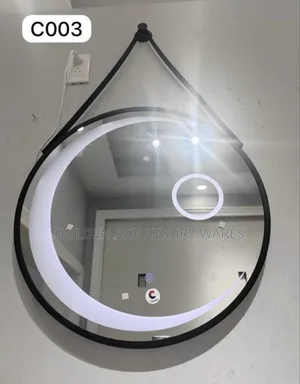 Black Belt Mirror With Half Moon Light
