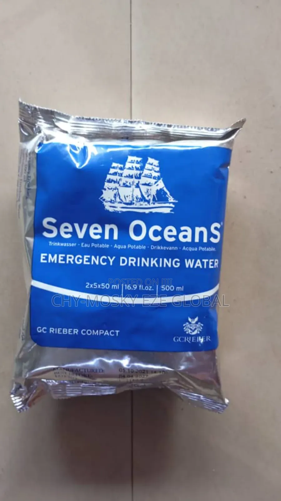 Emergency Ration Drinking Water