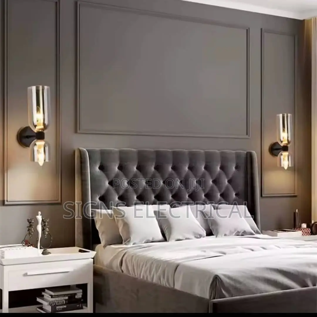 Nordic Glass Bedside Wall Lamp Double Head Glowing
