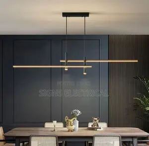 Dining Table Led Pendant Lamp Black Gold Minimalist