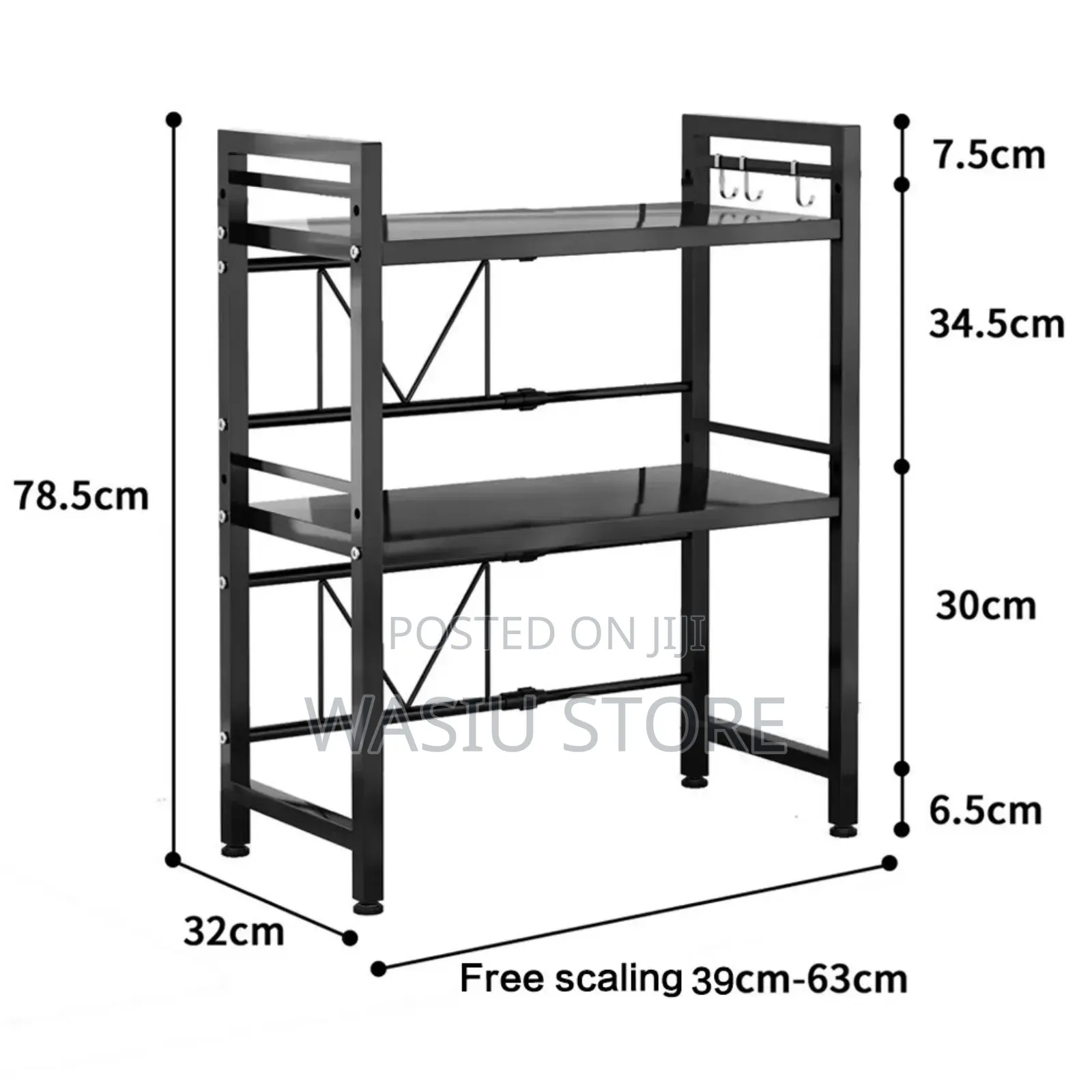 Extendable Microwave Oven Rack Adjustable Storage Shelf