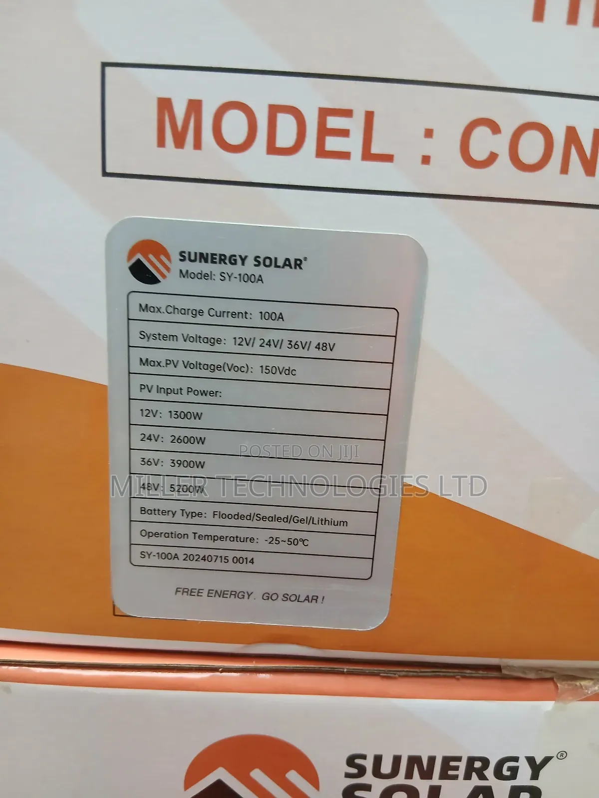 100A Sunergy Charge Controller, Available Now .