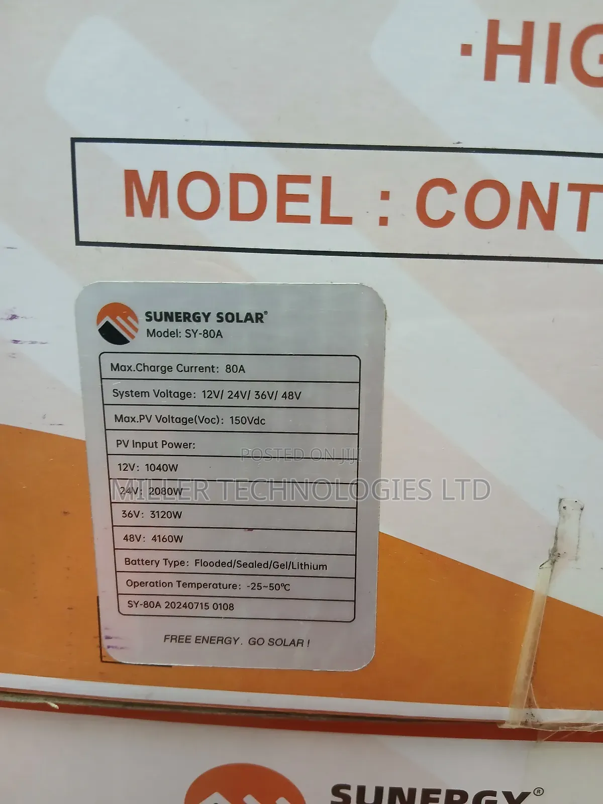 80a Sunergy Charge Controller, Available Now.