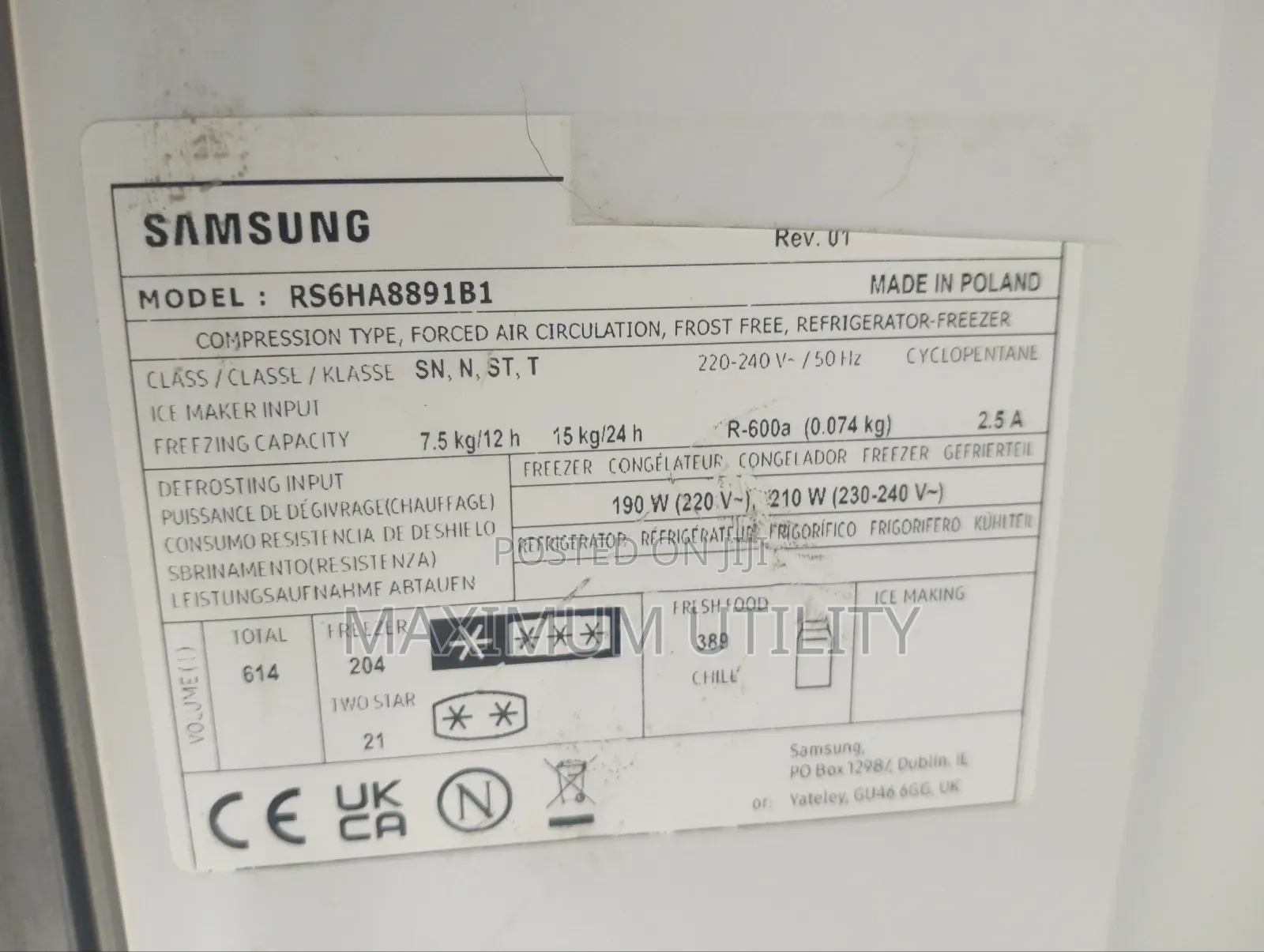 Samsung Side by Side Smart Inverter Fridge 614 LTRS Wit TV