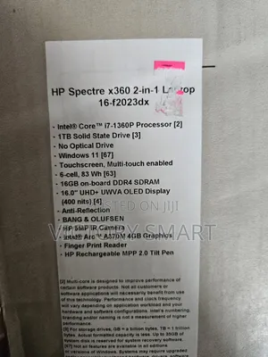 New Laptop HP Spectre X360 16GB Intel Core I7 SSD 1T