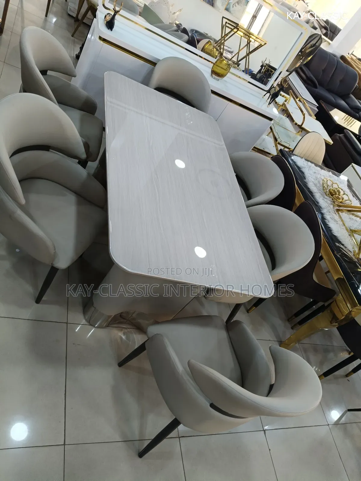 Unique Dining Table Six-seater Marble Design