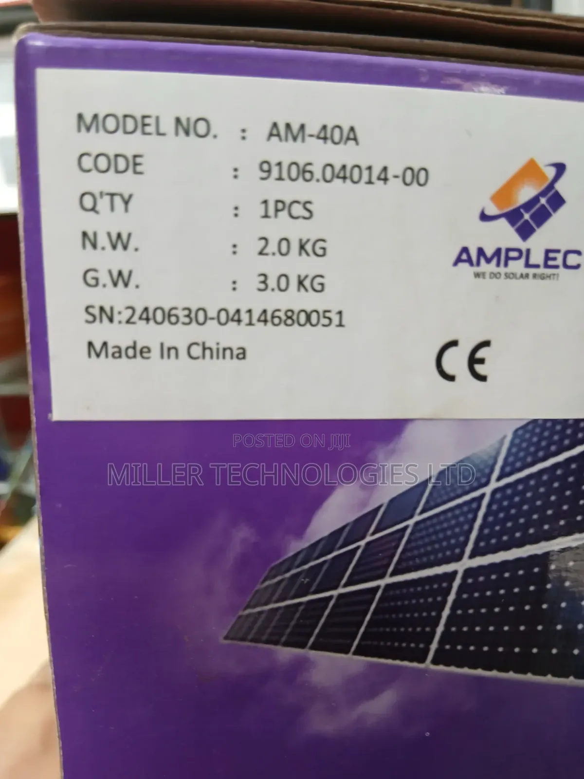 40a Amplec Charge Controller, Available for Pickup