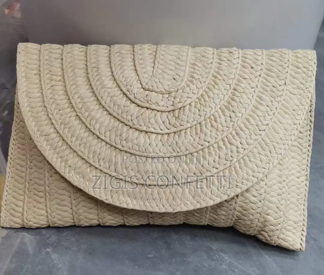 Straw Clutch Envelope Purse