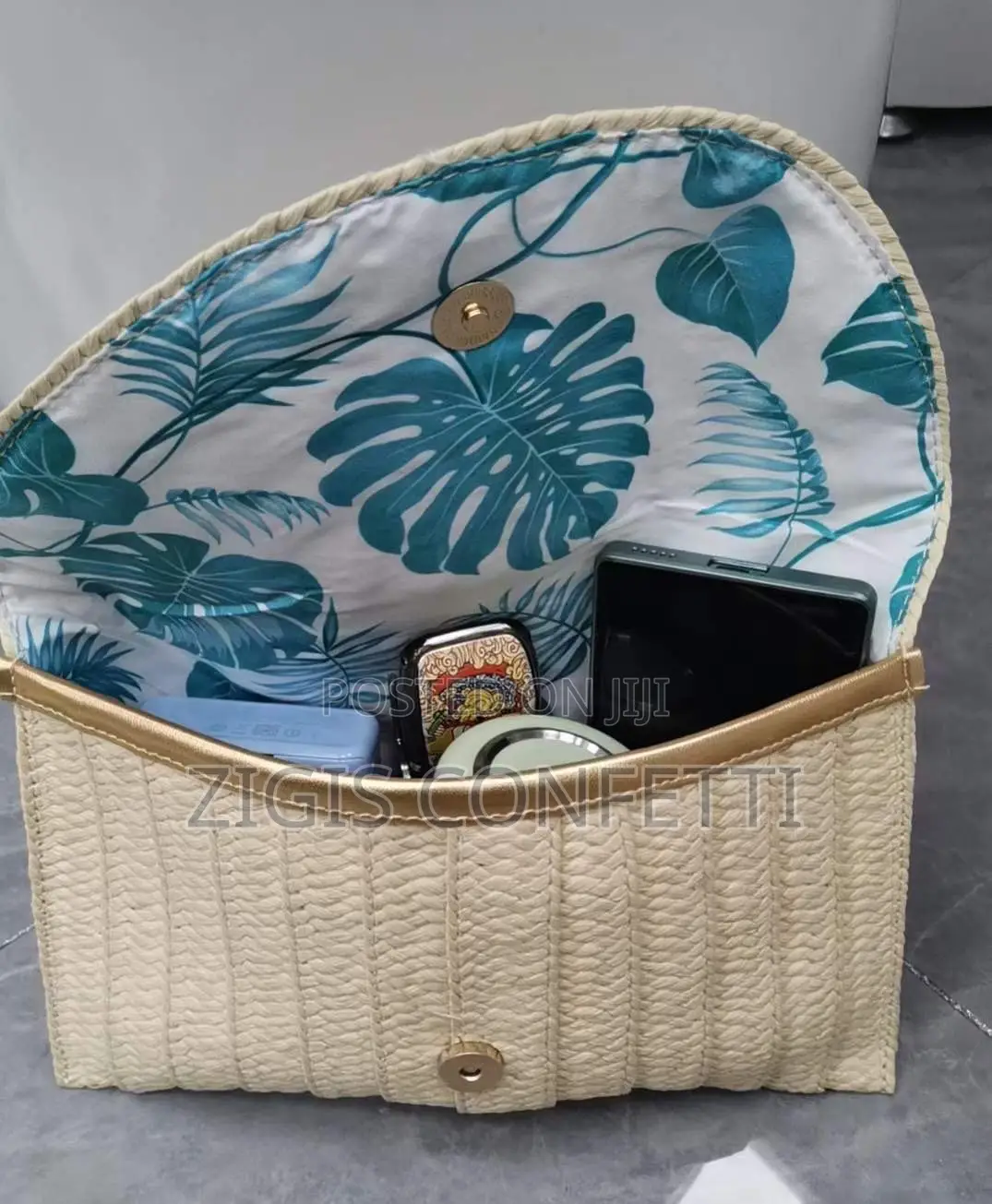 Straw Clutch Envelope Purse