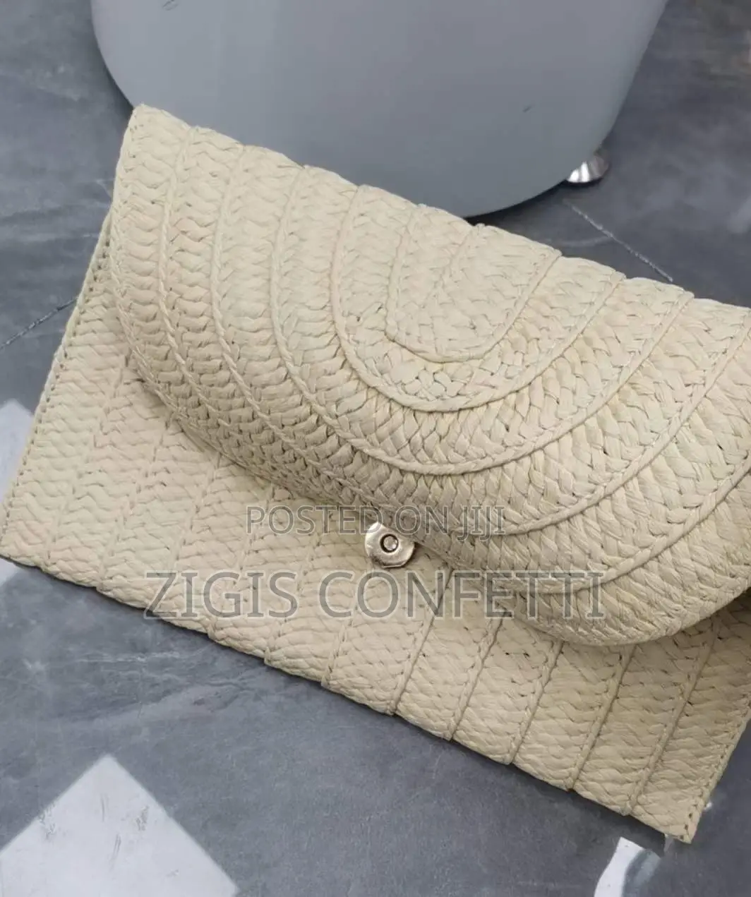 Straw Clutch Envelope Purse