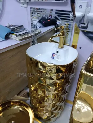 Luxury Gold and White Standing Wash Hand Basin