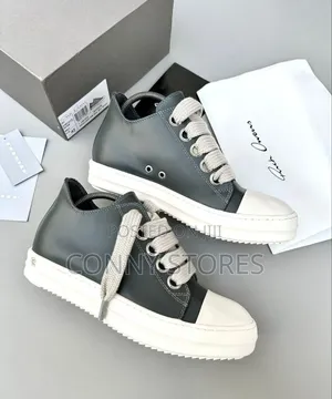 LUXURY Rick Owen’S Dark Shadow Low Jumbo Lace Sneaker ‘Grey