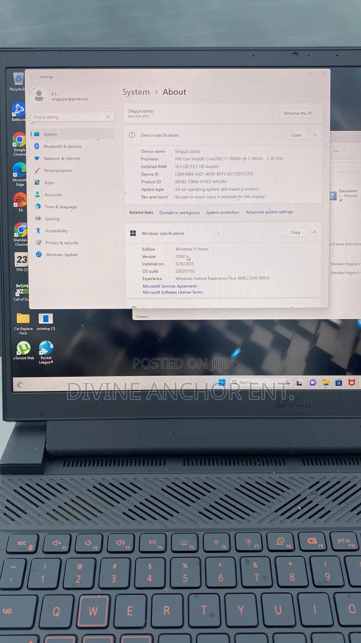 Laptop Dell G15 5511 16GB Intel Core i7 SSD 1T