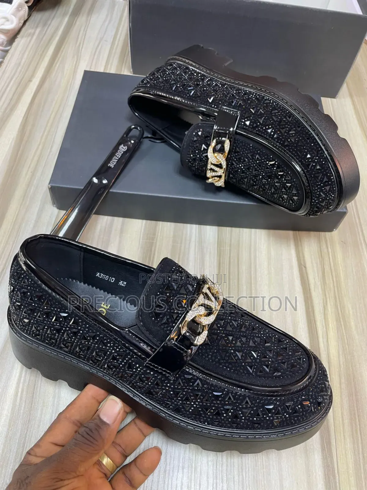 All Stoned Black Difande Double Sole Shoe