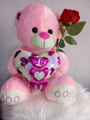 Photo - 35cm Teddy Bear With a Scented Rose Flower 01