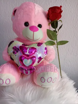35cm Teddy Bear With a Scented Rose Flower 01