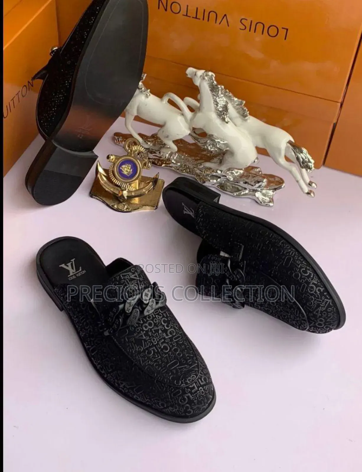 Loius Vuitton Chain Half Shoes for Men
