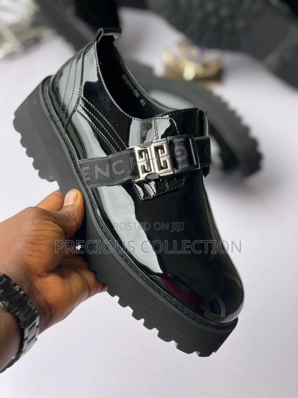Glossy Leather Double Sole Givenchy Band Shoe
