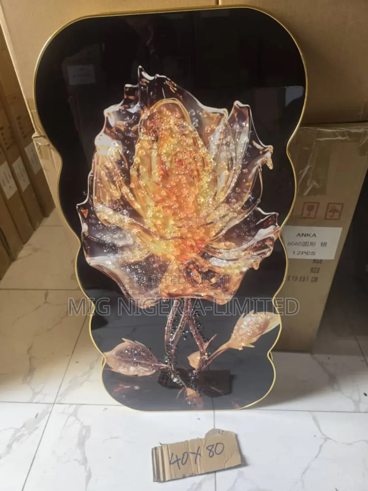 Luxury Crystal Wall Acrylic Paint Stone Artwork Frame 40x8cm