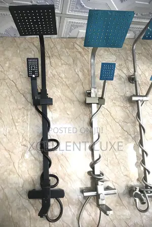Black Standing Shower Set