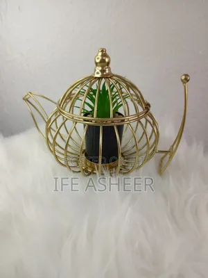 Gold Kettle Flower Vase for Shelves Tables 002