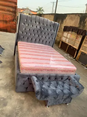 Gray Upholstery Bedframe Twin Size