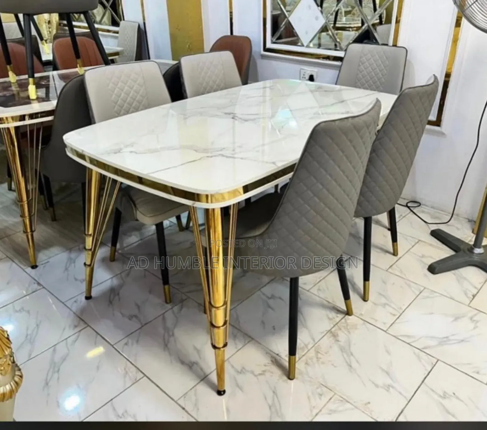 Chain Leg Imported Marble Dining by 6