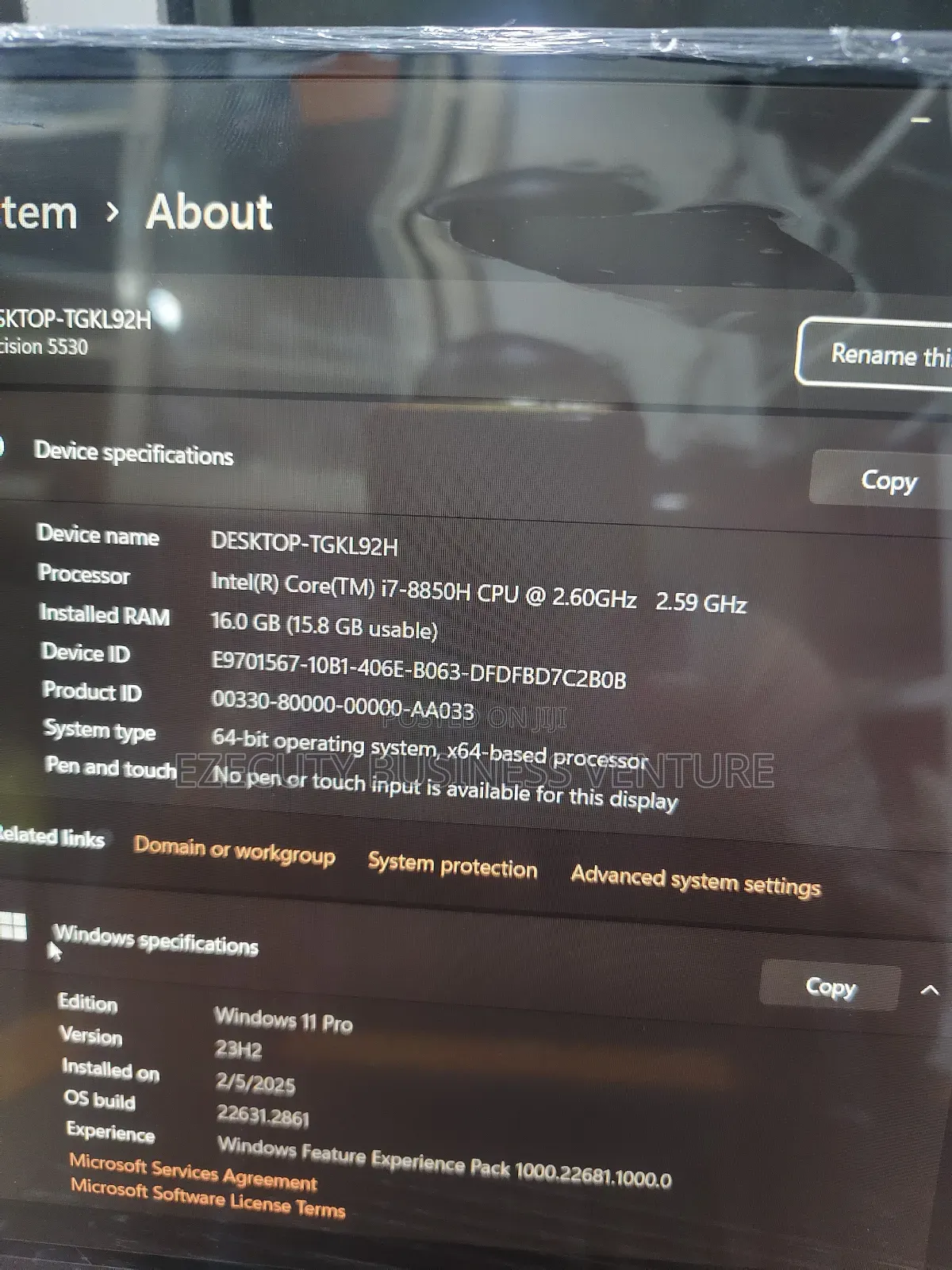 Laptop Dell Precision 5530 16GB Intel Core i7 SSD 512GB